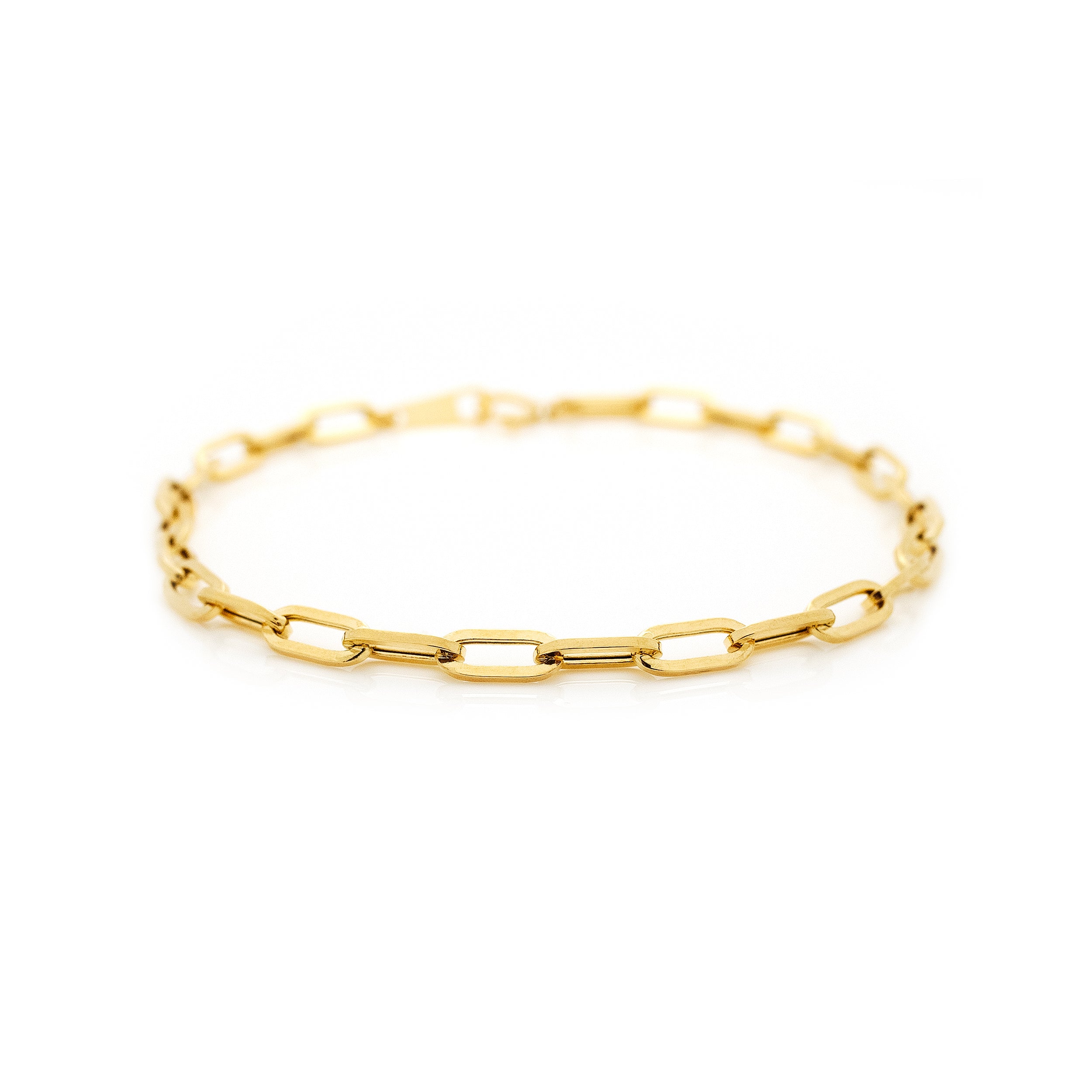 18K フラットボックス チェーン ブレスレット 3.6mm ゴールド