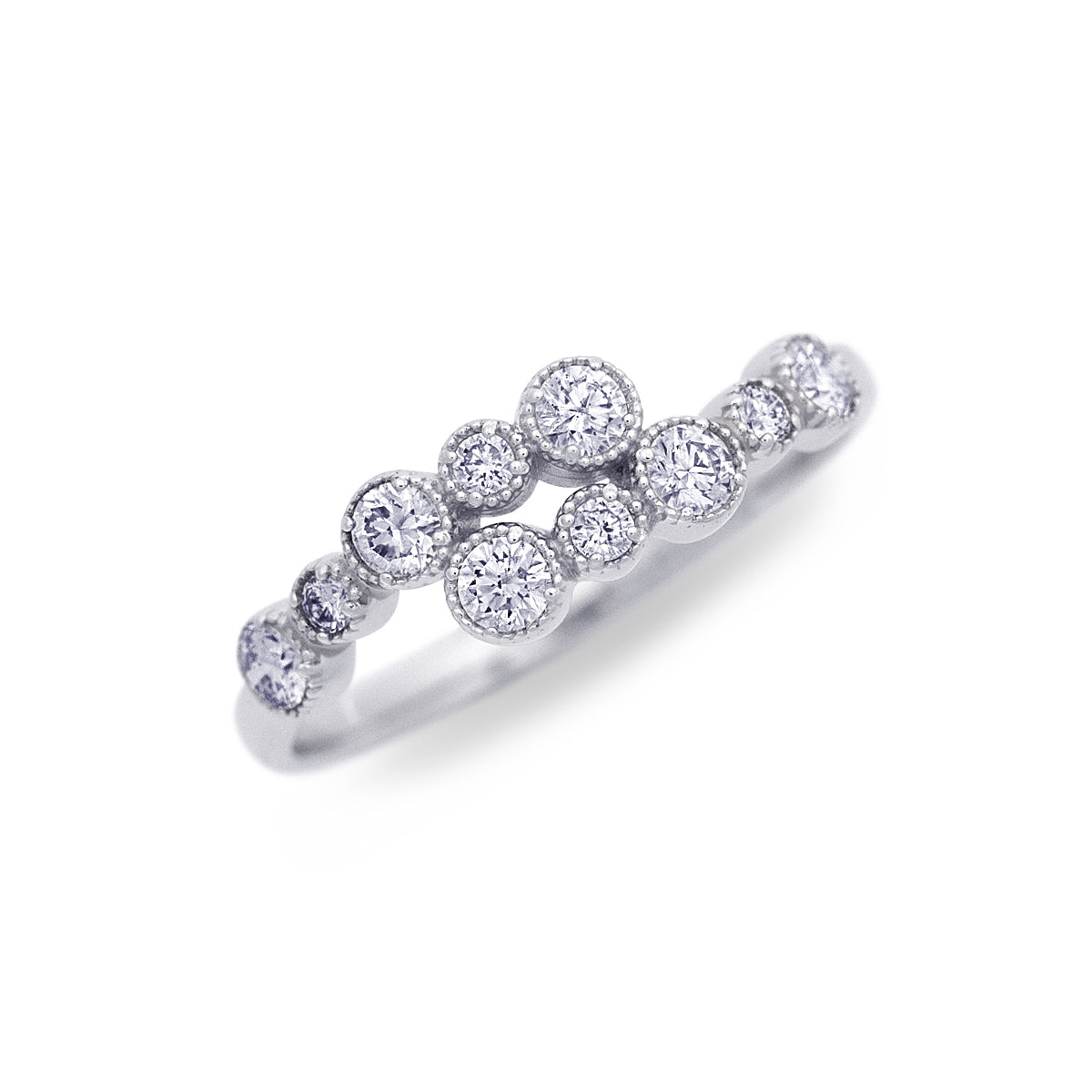 pt900 / 18K Diamond 0.30ct. up Overlap Ring Platinum/Gold