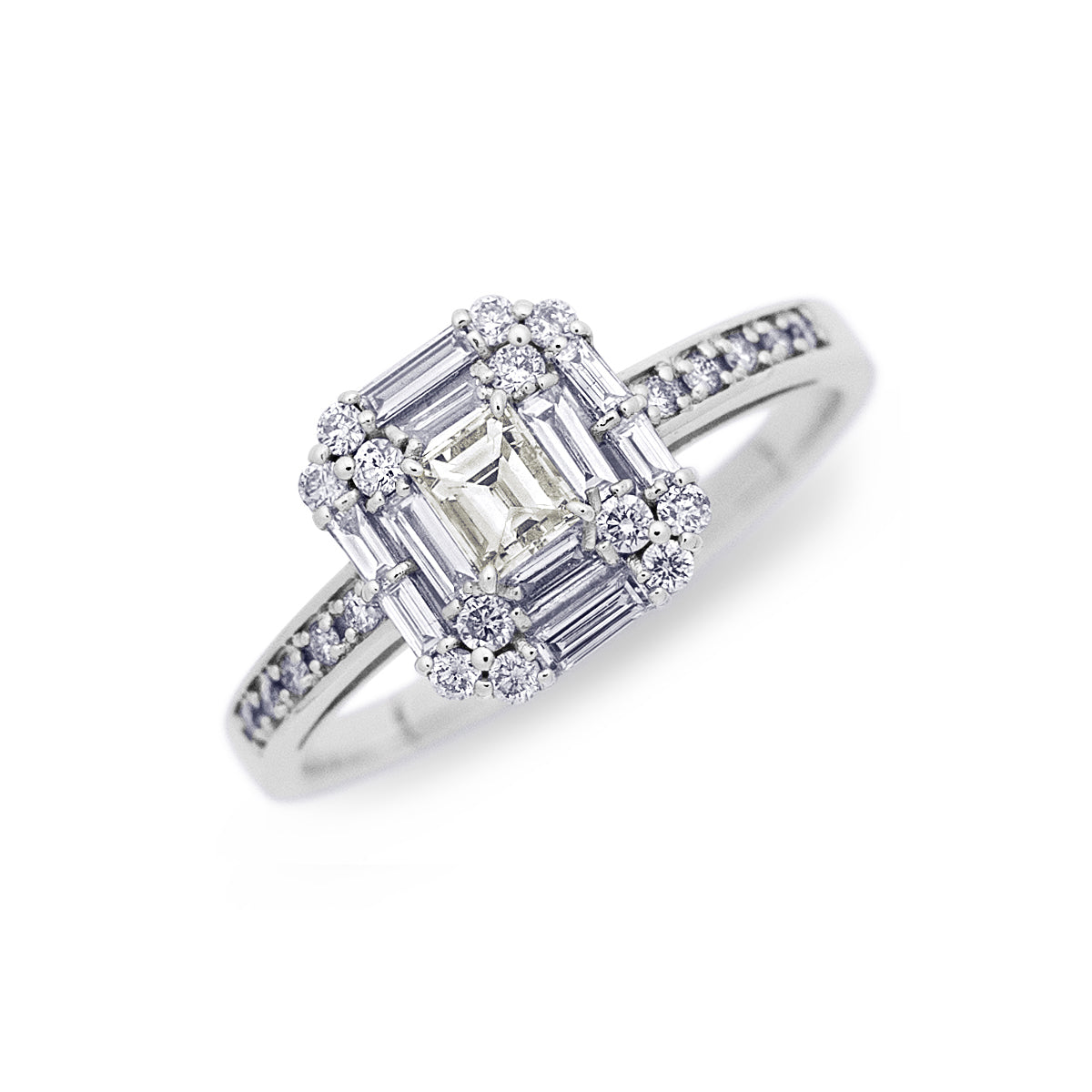 pt900 / 18K Diamond 0.50ct. Bucket Pavé Ring Platinum/Gold