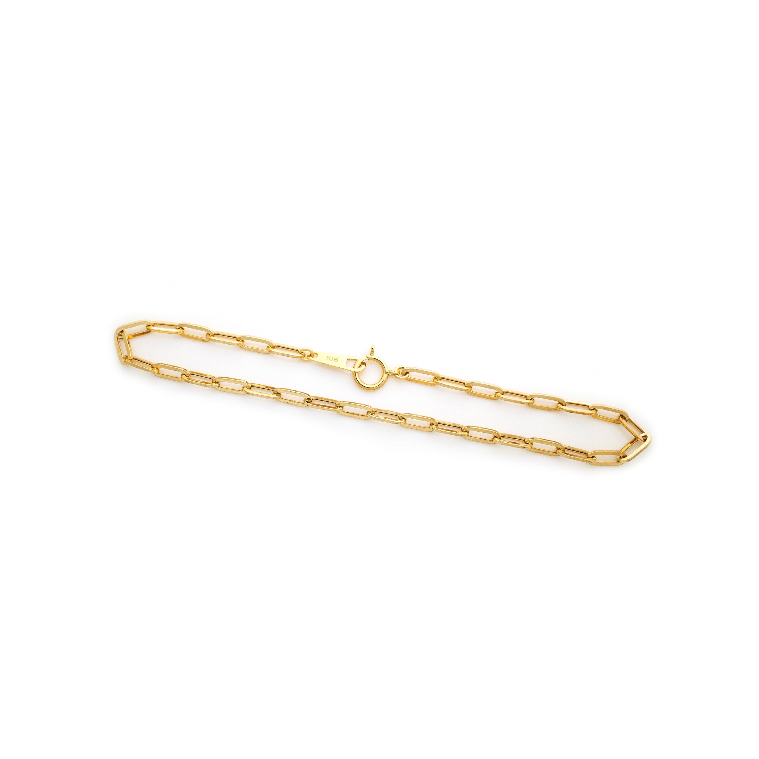 18K / 10K フラットボックス チェーン ブレスレット 2.7mm ゴールド