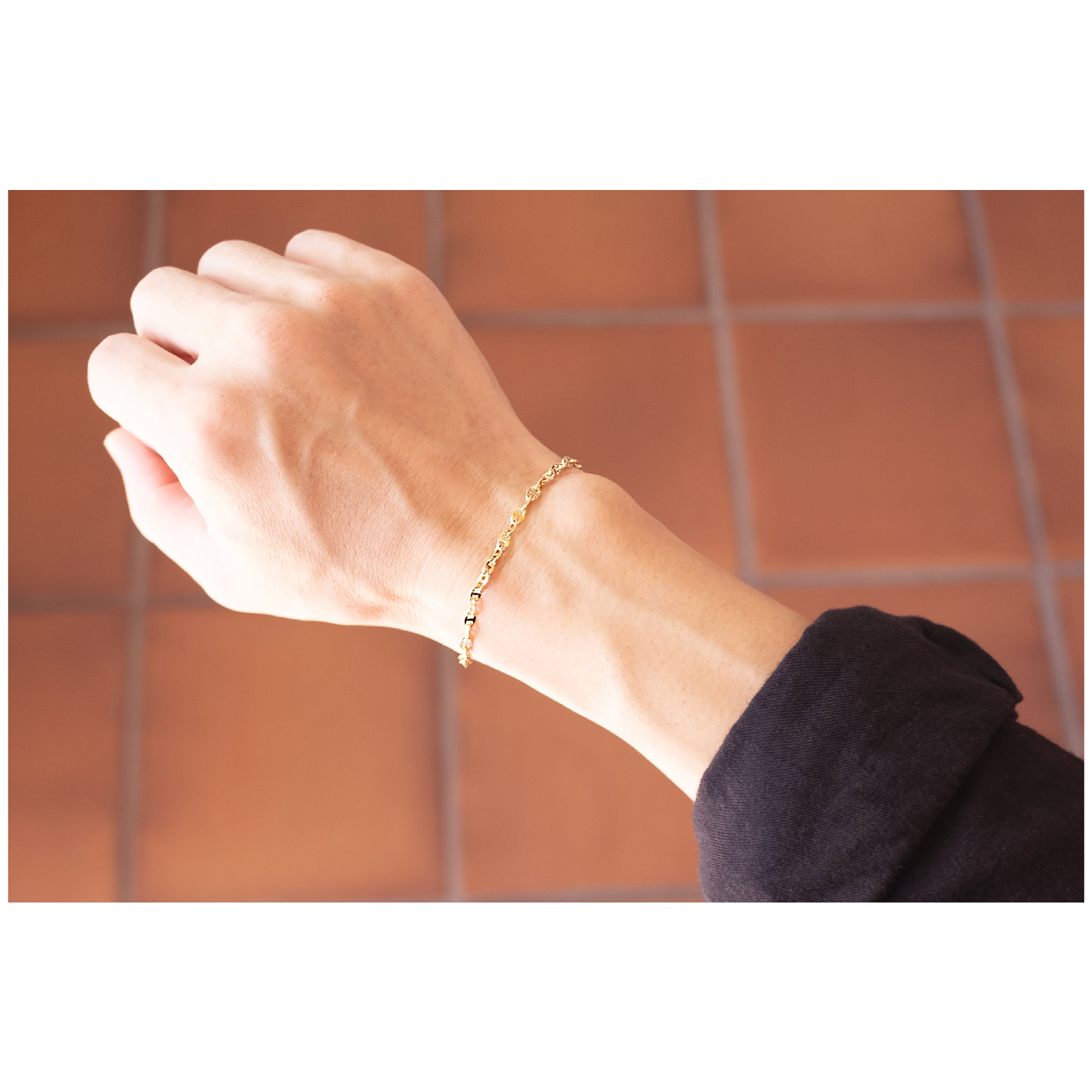 18K / 10K アンカー チェーン ブレスレット 3.3mm ゴールド – Jewelry