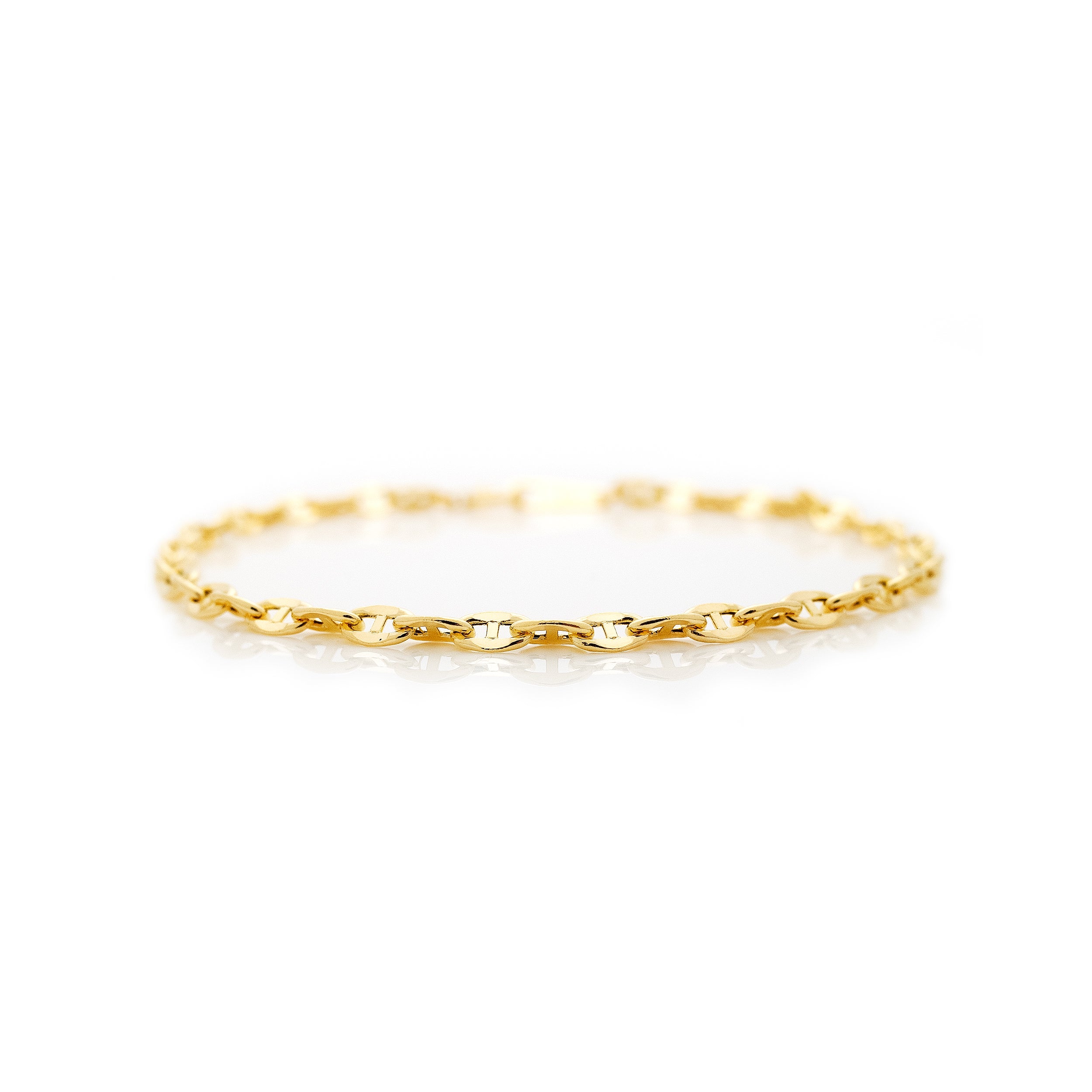 18K / 10K アンカー チェーン ブレスレット 3.3mm ゴールド – Jewelry
