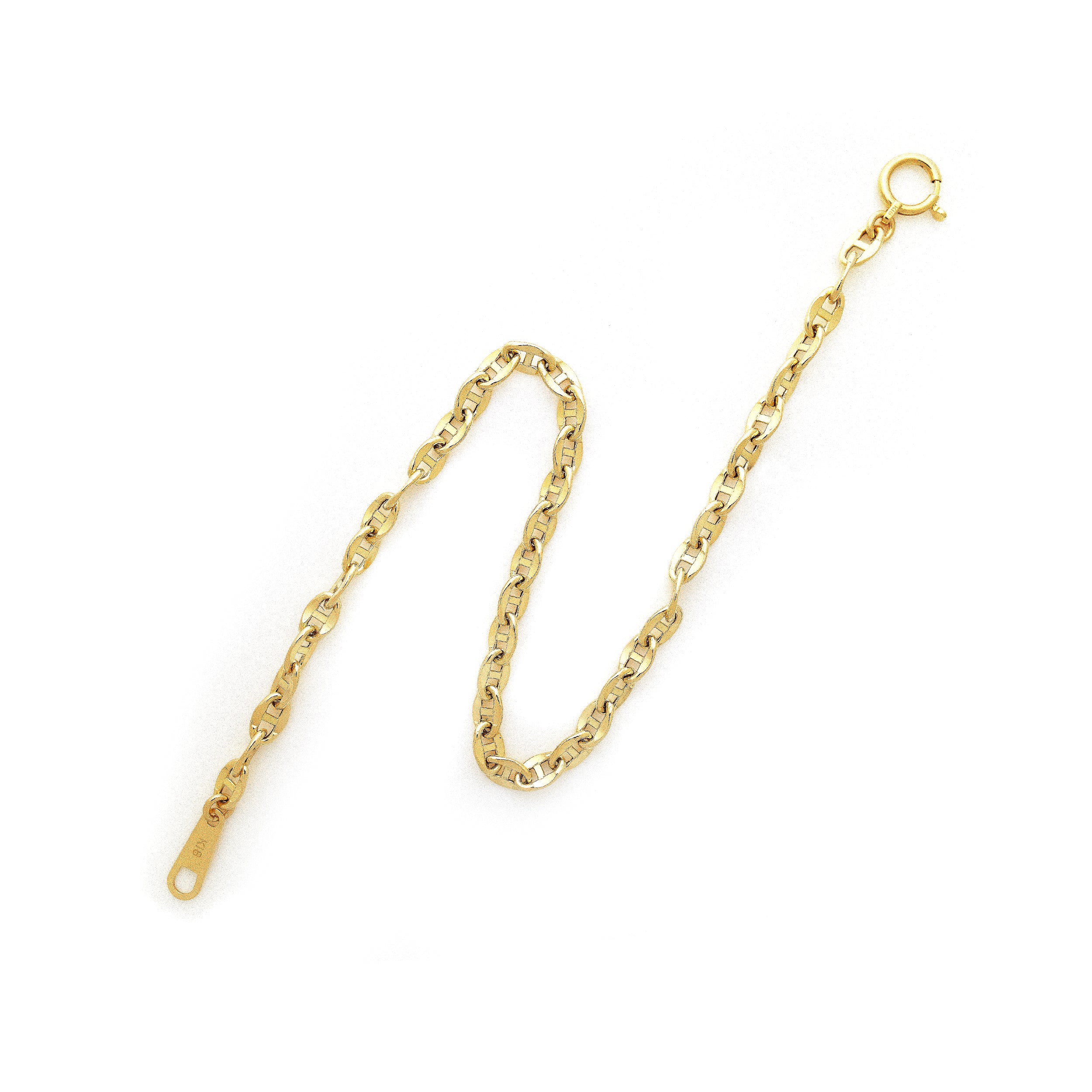18K / 10K アンカー チェーン ブレスレット 3.3mm ゴールド – Jewelry