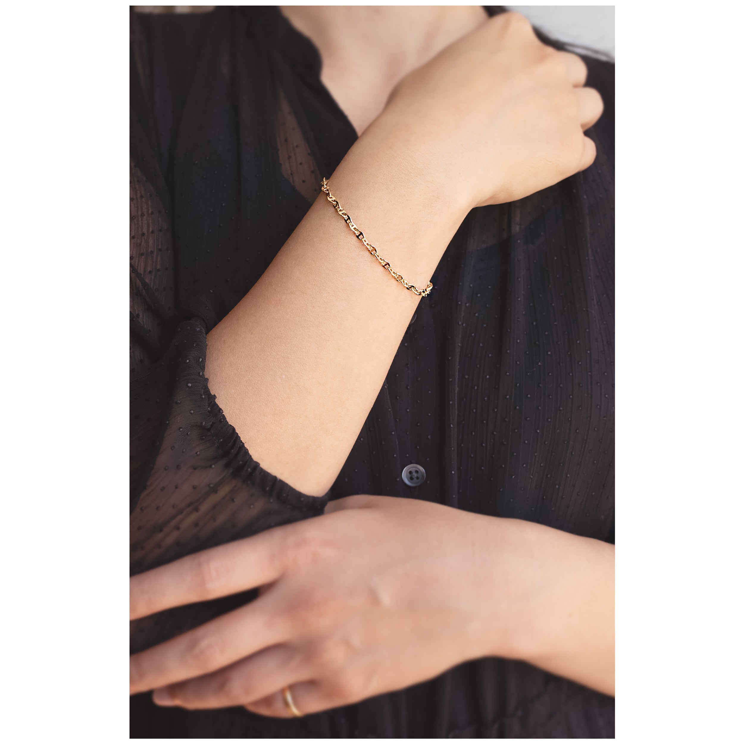 18K / 10K アンカー チェーン ブレスレット 3.3mm ゴールド – Jewelry