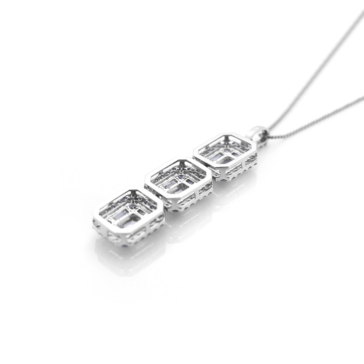 pt900 / 18K ダイヤモンド 1.0ct. パヴェ ネックレス プラチナ