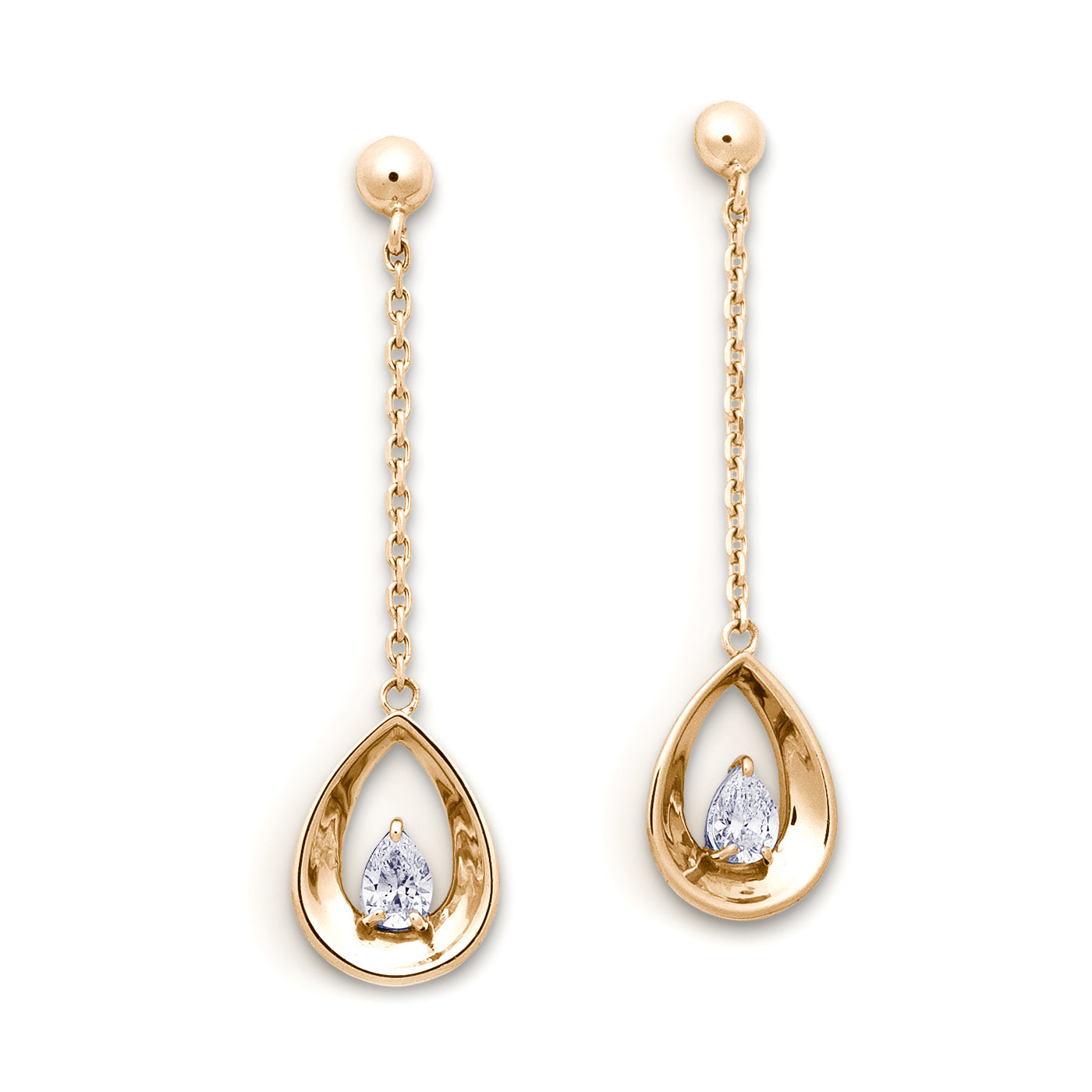 pt900 / 18K ダイヤモンド 0.16ct. チェーン ピアス ペア プラチナ