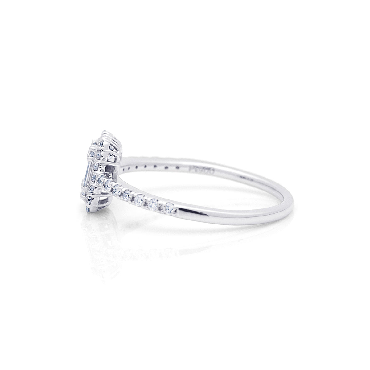 pt900 / 18K diamond 0.30ct. up baguette cut pave ring platinum